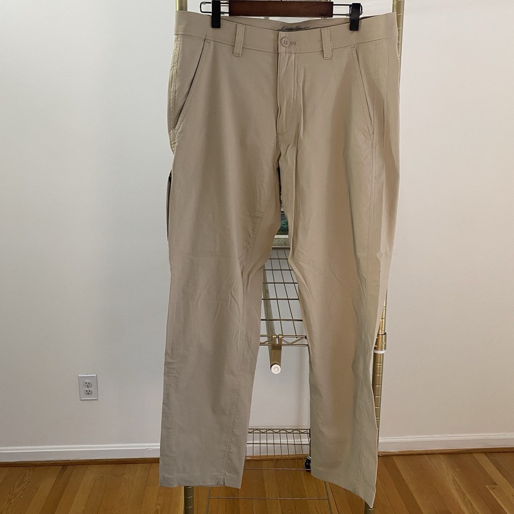 Eddie Bauer Travex Pant Men 33x30 (Act 34x29) Performance Tech Chino Hiking Golf
